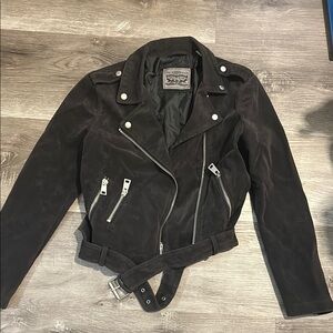 Black Suede Biker Jacket